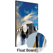 Colorboard_Float A float board with an image of a car in the background.