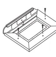 A drawing of the top part of a piece of furniture.