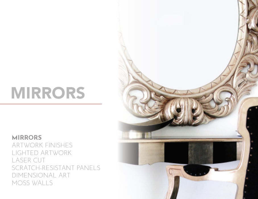 A mirror with the word mirrors on it.