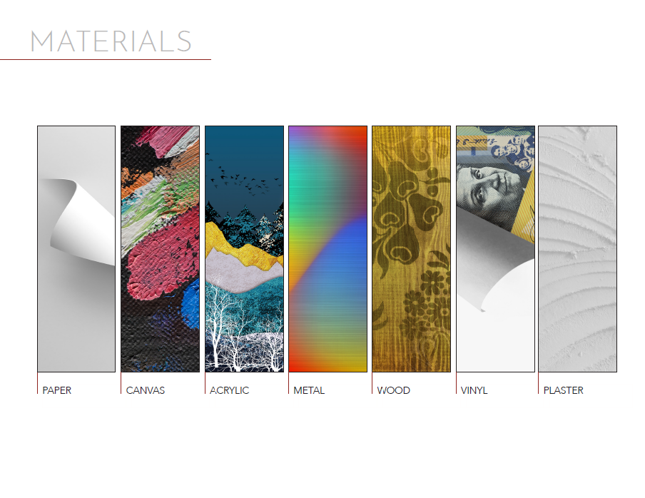 A series of images with different materials.