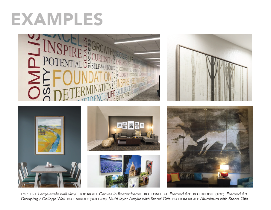 A series of photographs showing different types of art.