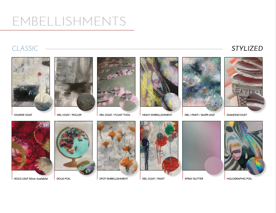 A series of pictures with different colors and designs.