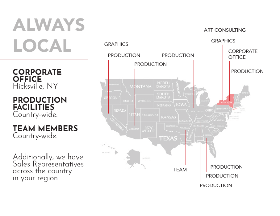 A map of the united states with many different locations.