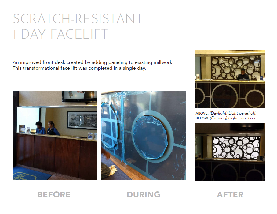 A collage of photos showing the before and after of a facelift.