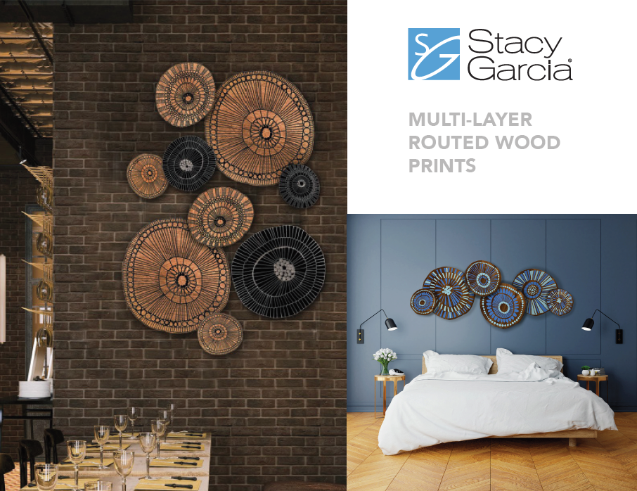 A collage of photos with the stacy garcia logo.