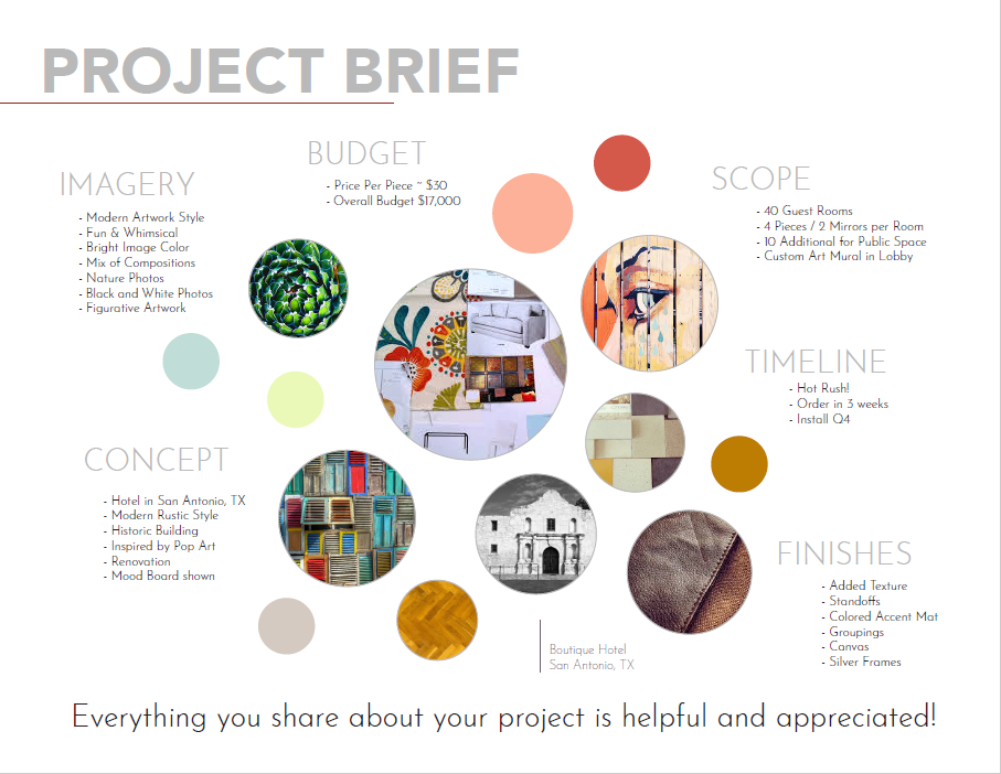 A project brief with many different types of projects.